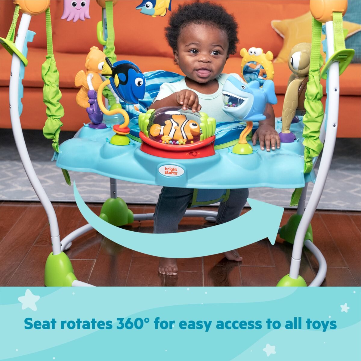 Bright Starts Disney Finding Nemo Sea of Activities Baby Activity Jumper with Music & Toys - Image 4