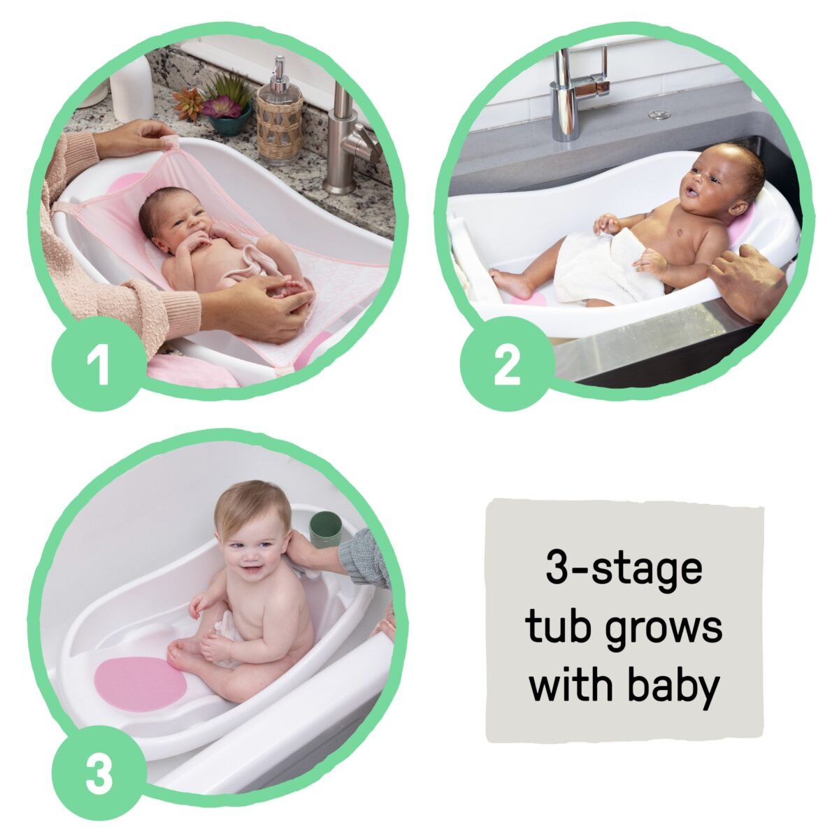 Summer Comfy Clean Deluxe Newborn to Toddler Tub - Pink - Image 3