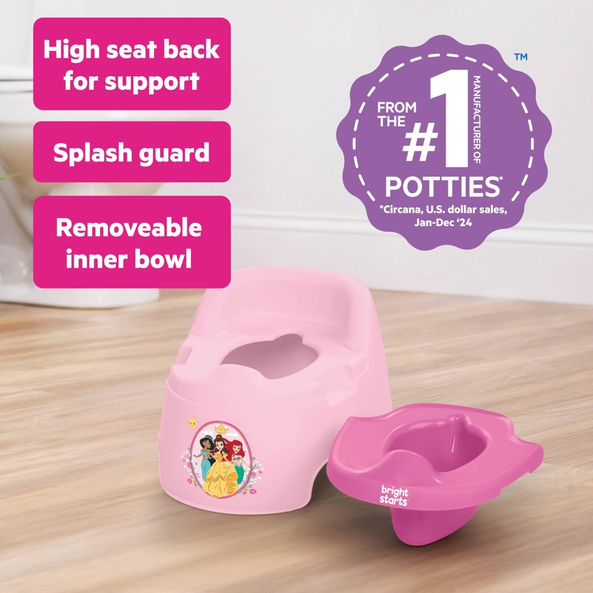 Bright Starts Disney Princess Full Comfort Baby Potty Training Seat - Image 3