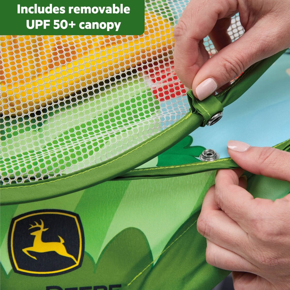 Bright Starts John Deere Pop 'N Jump Portable Baby Activity Jumper with Interactive Toys - Image 4