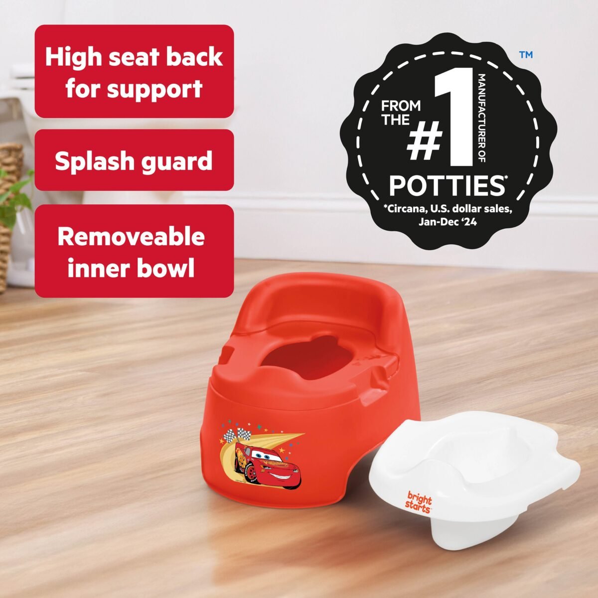 Bright Starts Disney Pixar Cars Full Comfort Baby Potty Training Seat - Image 4