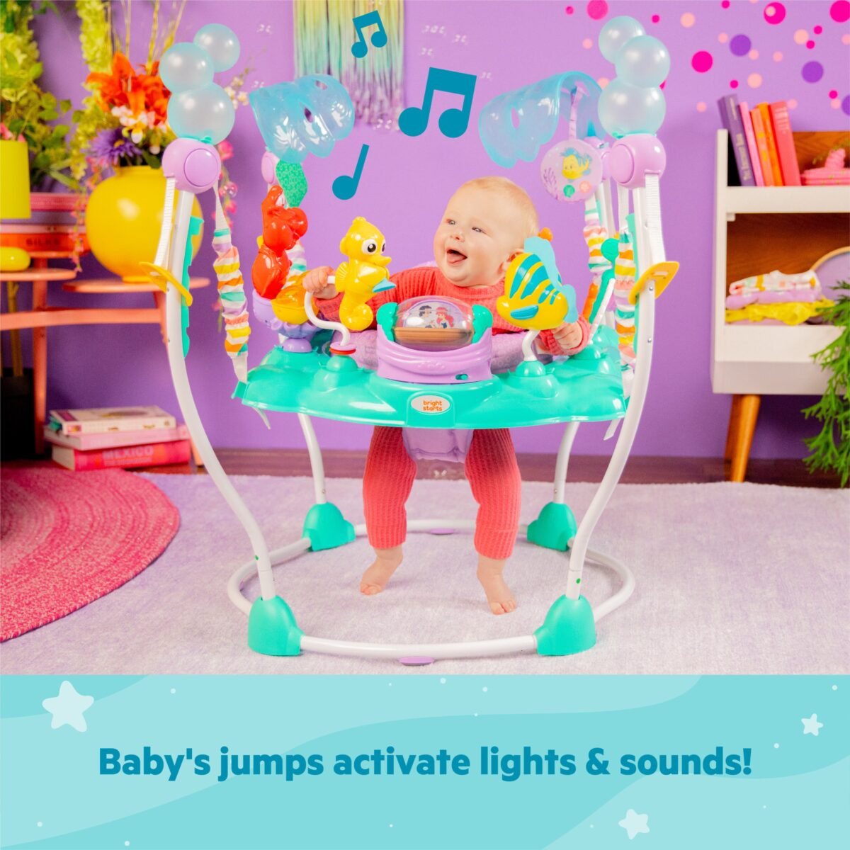 Bright Starts Disney The Little Mermaid Sea of Activities Baby Activity Jumper - Image 2