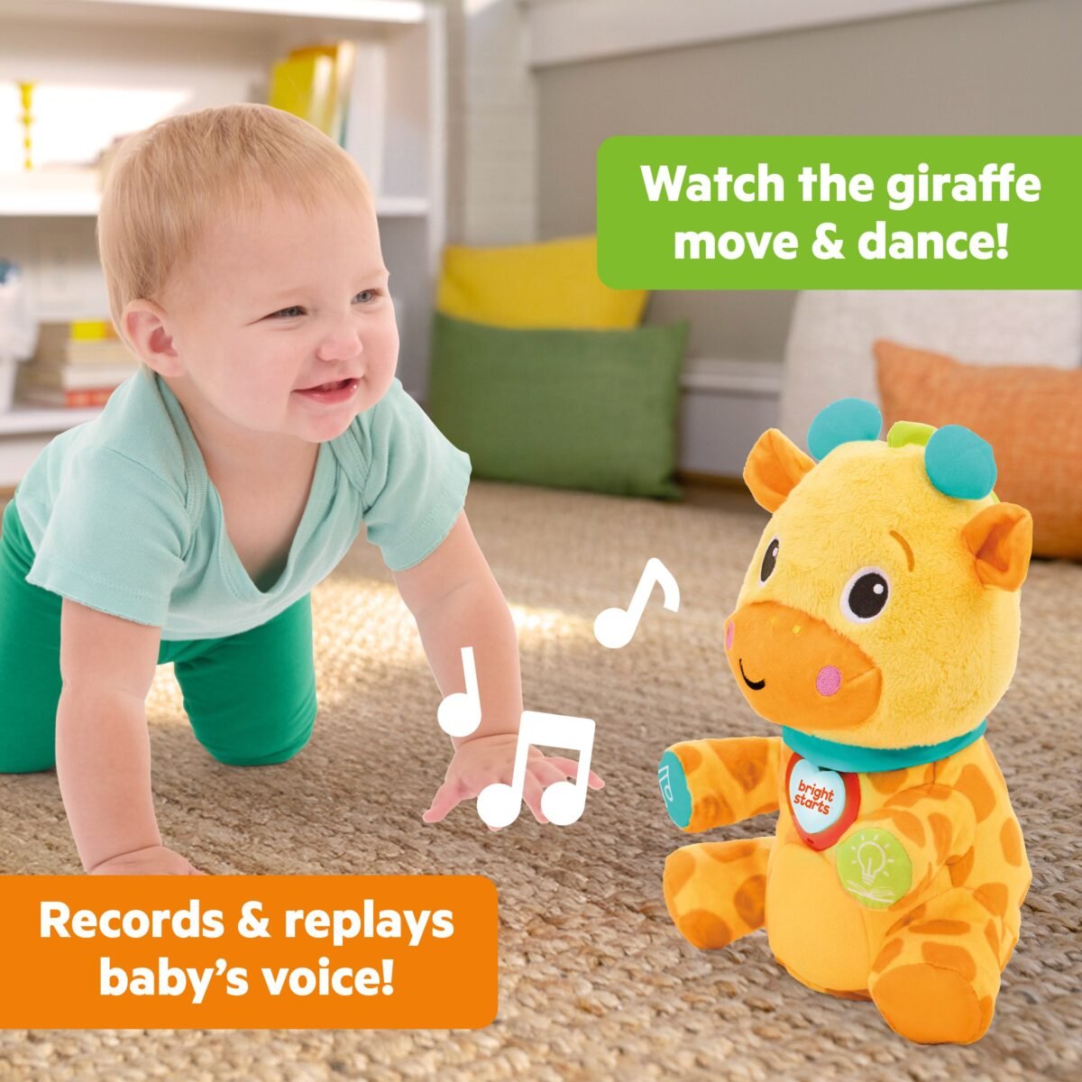 Bright Starts Chat & Cuddle Giraffe Musical Plush Toy with Soothing Melodies - Image 2