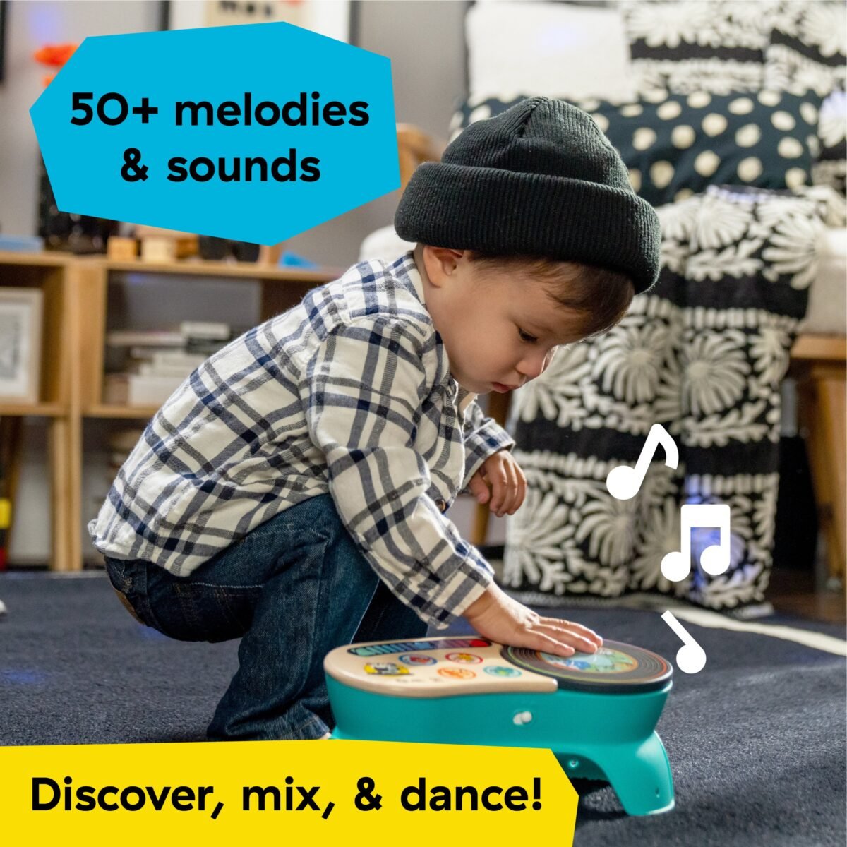 Baby Einstein Hape DJ Discovery Magic Touch Turntable | Interactive Wooden Musical DJ Toy | Ages 12+ Months - Image 4