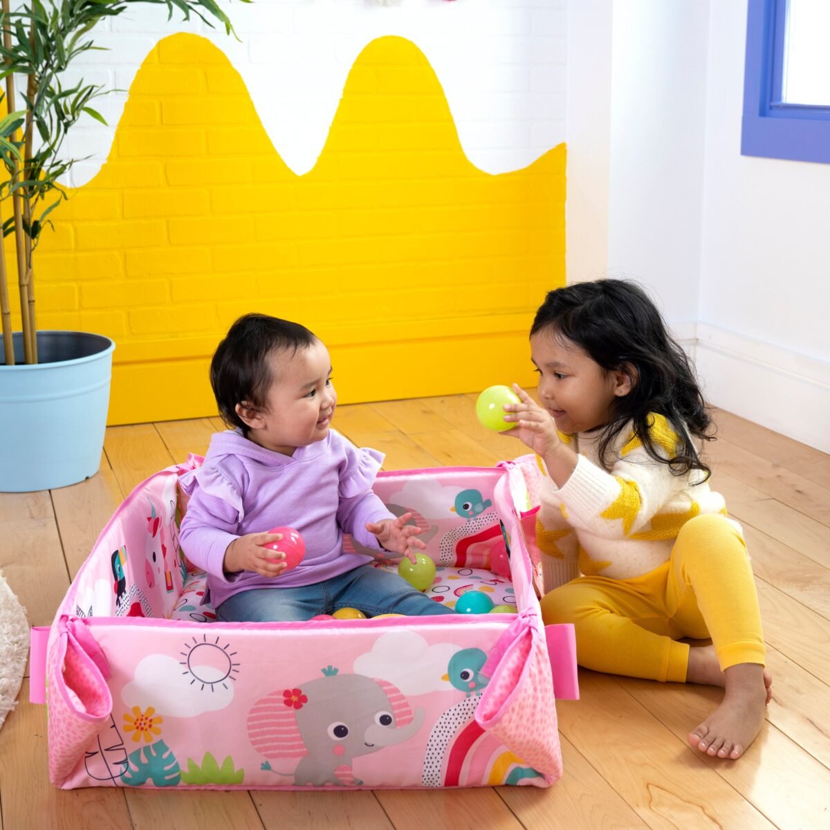 Bright Starts 5-in-1 Your Way Ball Play Baby Activity Gym & Ball Pit – Rainbow Tropics - Image 4