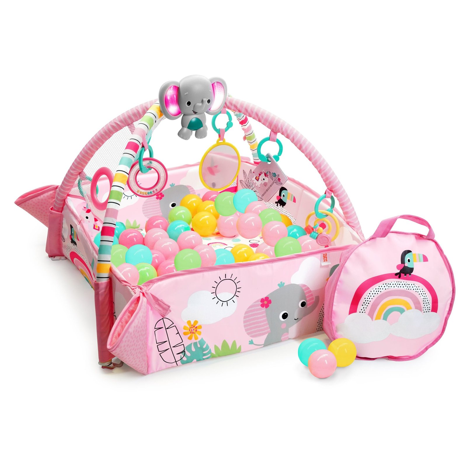gzszutccmny2vcl22rtu.jpg Bright Starts 5-in-1 Your Way Ball Play Baby Activity Gym & Ball Pit – Rainbow Tropics - Image 1