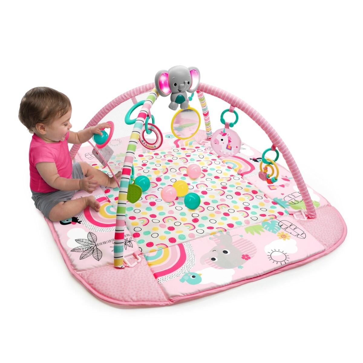 Bright Starts 5-in-1 Your Way Ball Play Baby Activity Gym & Ball Pit – Rainbow Tropics - Image 6