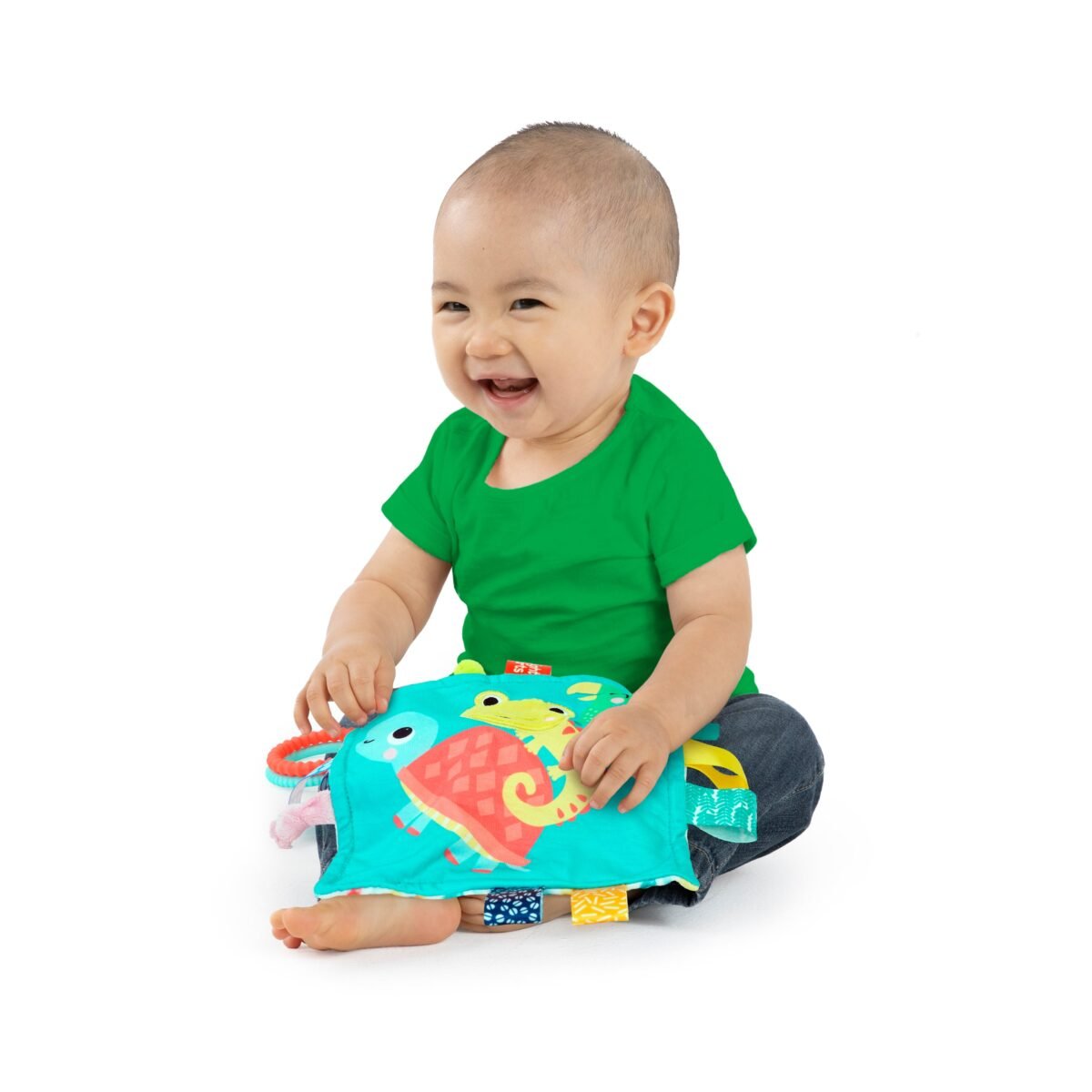 Bright Starts Fuzzy Feelies Plush Security Blankie with Sensory Textures - Image 3
