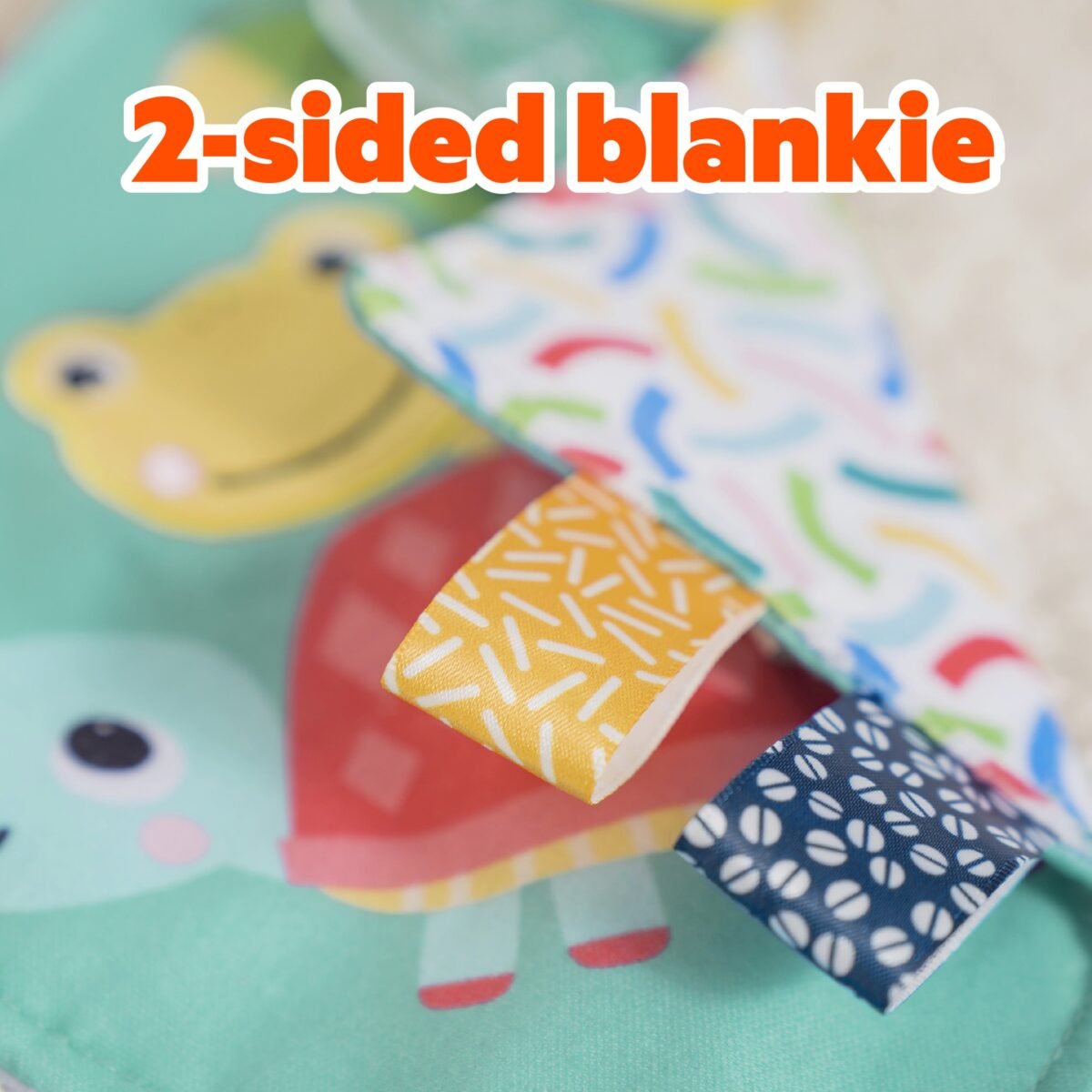 Bright Starts Fuzzy Feelies Plush Security Blankie with Sensory Textures - Image 5