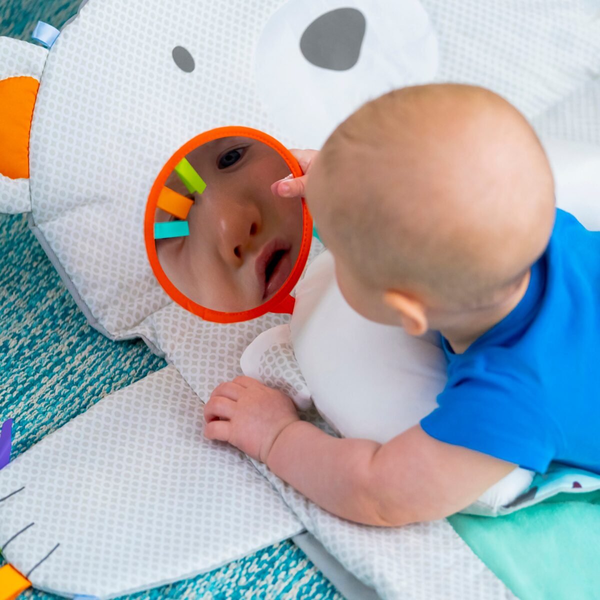 Bright Starts Polar Bear Tummy Time Prop & Play Baby Activity Mat with Support Pillow - Image 4
