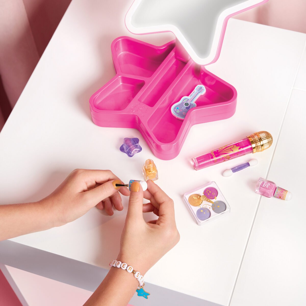 Glimmer and Glow Backstage Glam Cosmetic Studio – Deluxe Kids' Beauty & Makeup Play Set - Image 4