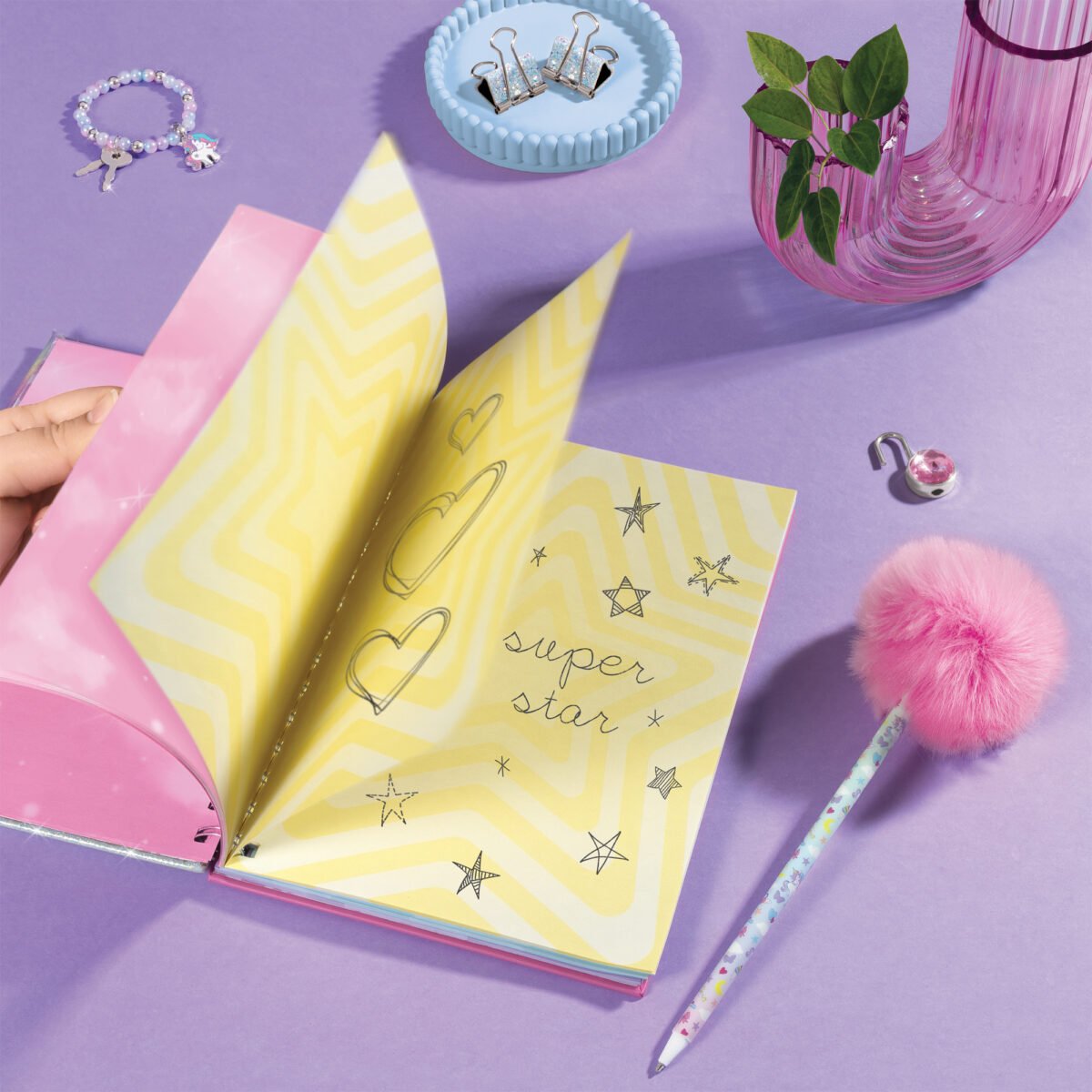 Glimmer and Glow Unicorn Locking Journal Set – Secret Diary with Stationery for Kids - Image 4
