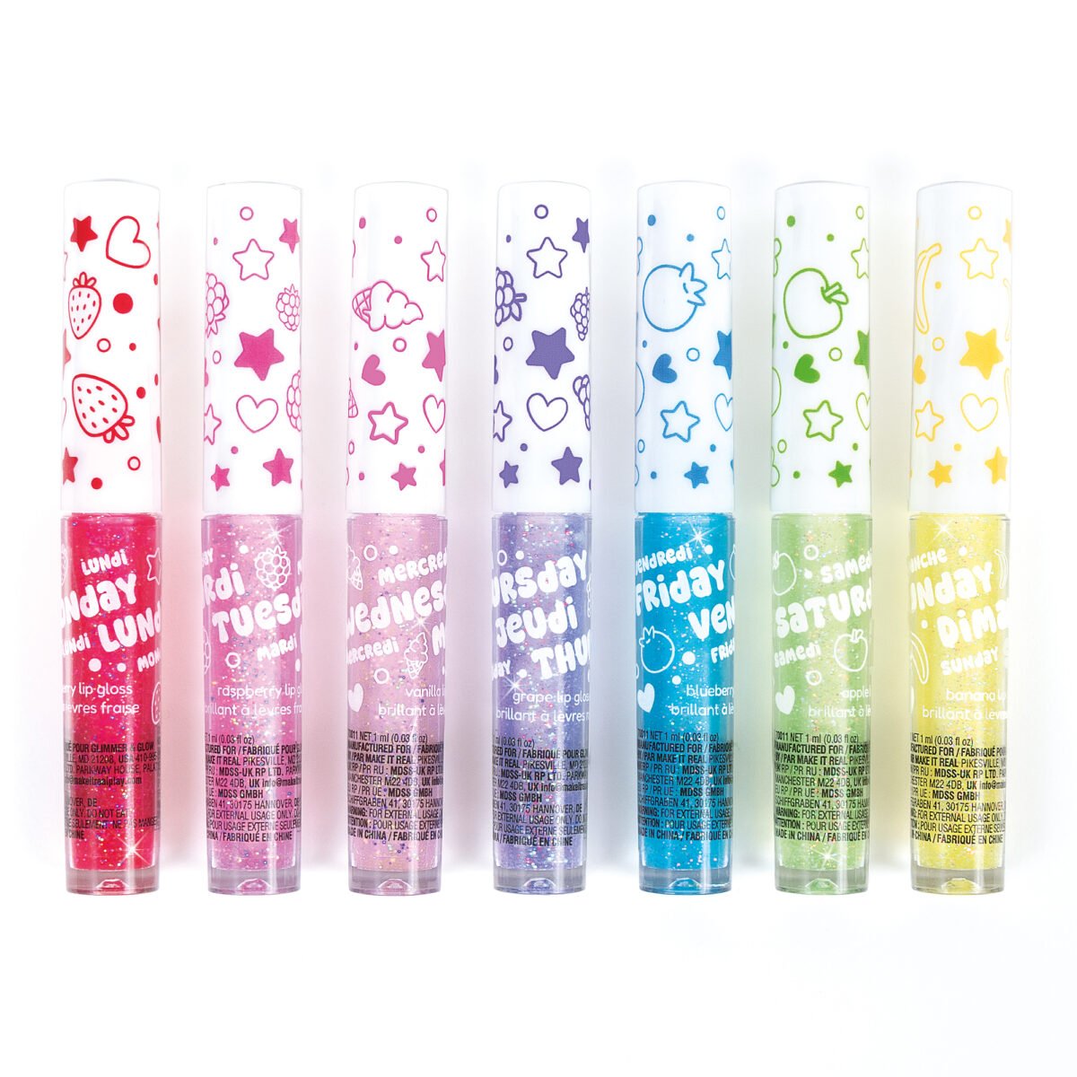 Glimmer and Glow 7 Days Glitter Lip Gloss Set – Kids' Shimmer Lip Gloss Collection - Image 2