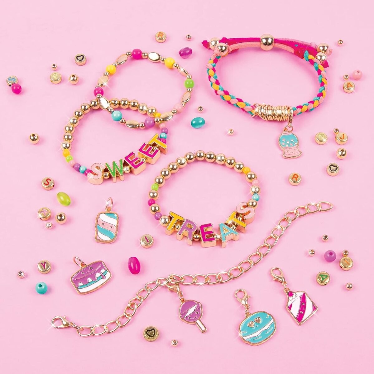 Make It Real Sweet Treats DIY Bracelet Kit – Jewelry Making Craft Set with Colorful Beads & Charms - Image 4