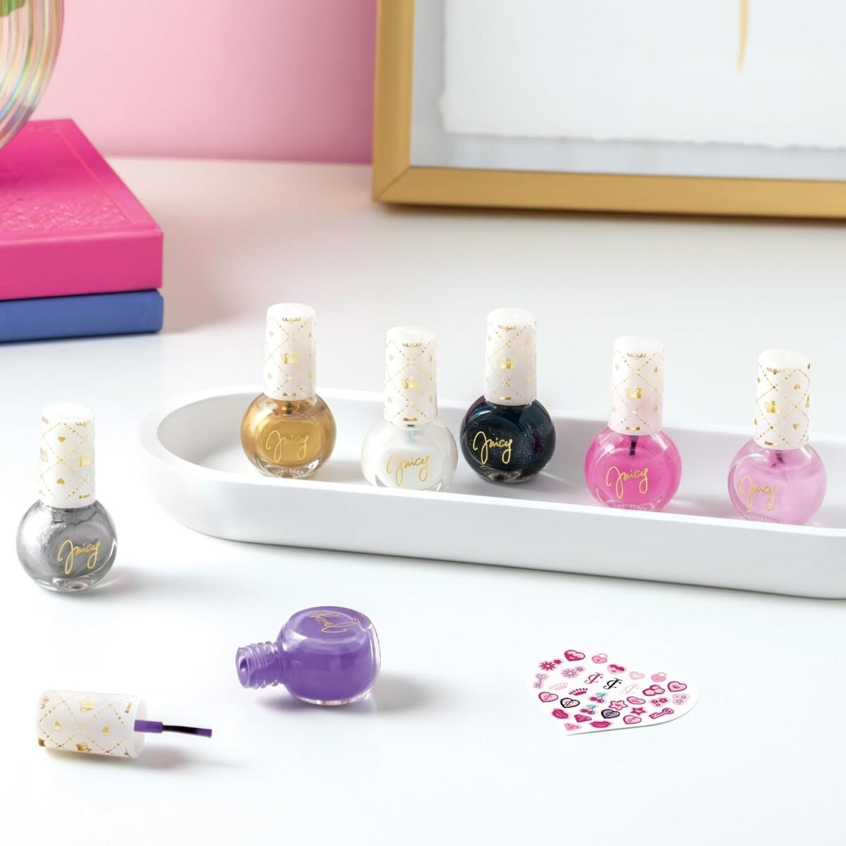 Juicy Couture Glitter Dreams Nail Polish Set – Kids' Glam Nail Art & Beauty Kit - Image 2