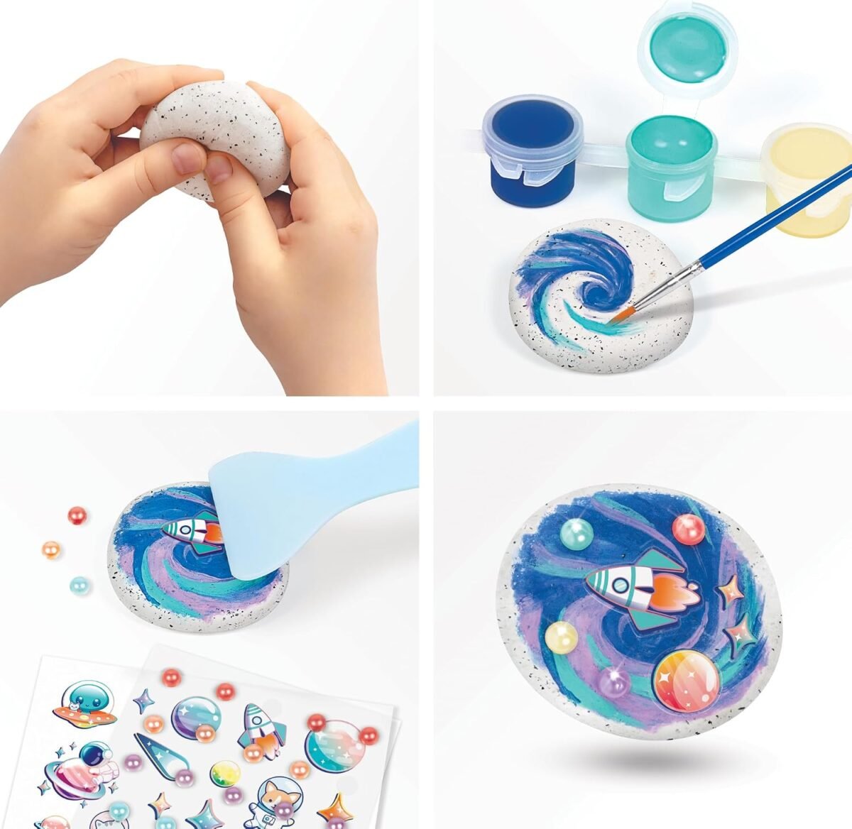 Make It Real Rock Dough Cosmic Creations Air-Dry Clay Kit – Space-Themed Modeling Craft Set - Image 3