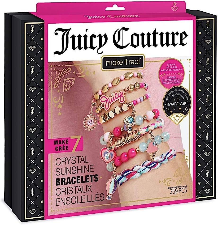 71X56w0sYL._AC_SL1000_.jpg Juicy Couture Crystal Sunshine Bracelets – DIY Jewelry Making Kit with Sparkling Charms - Image 1