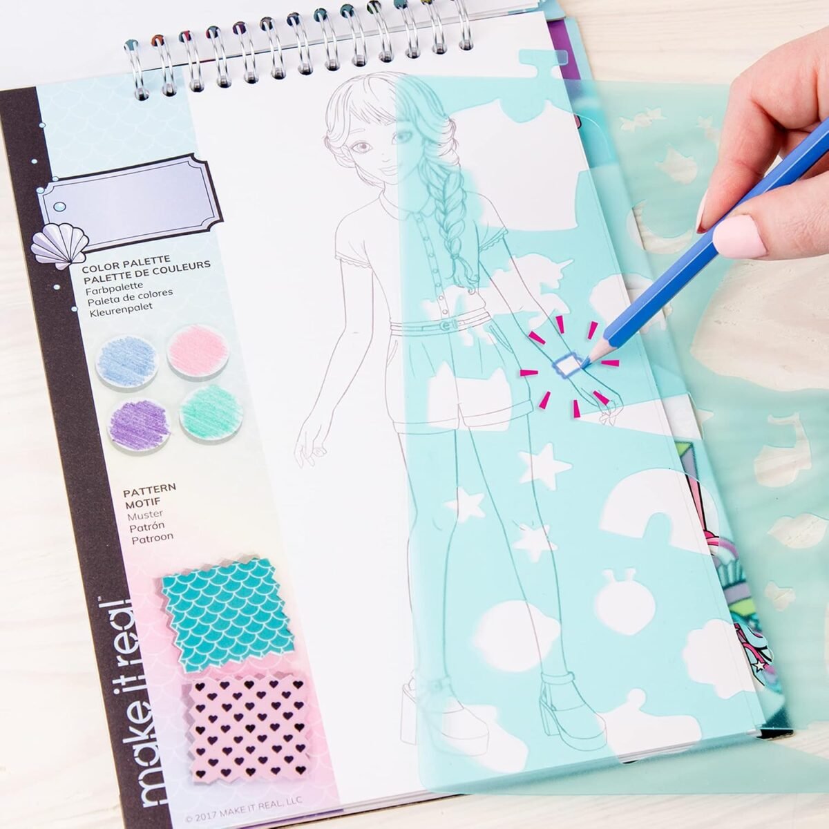 Make It Real Fashion Design Sketchbook Pastel Pop – Fashion Designer Drawing & Activity Book - Image 2