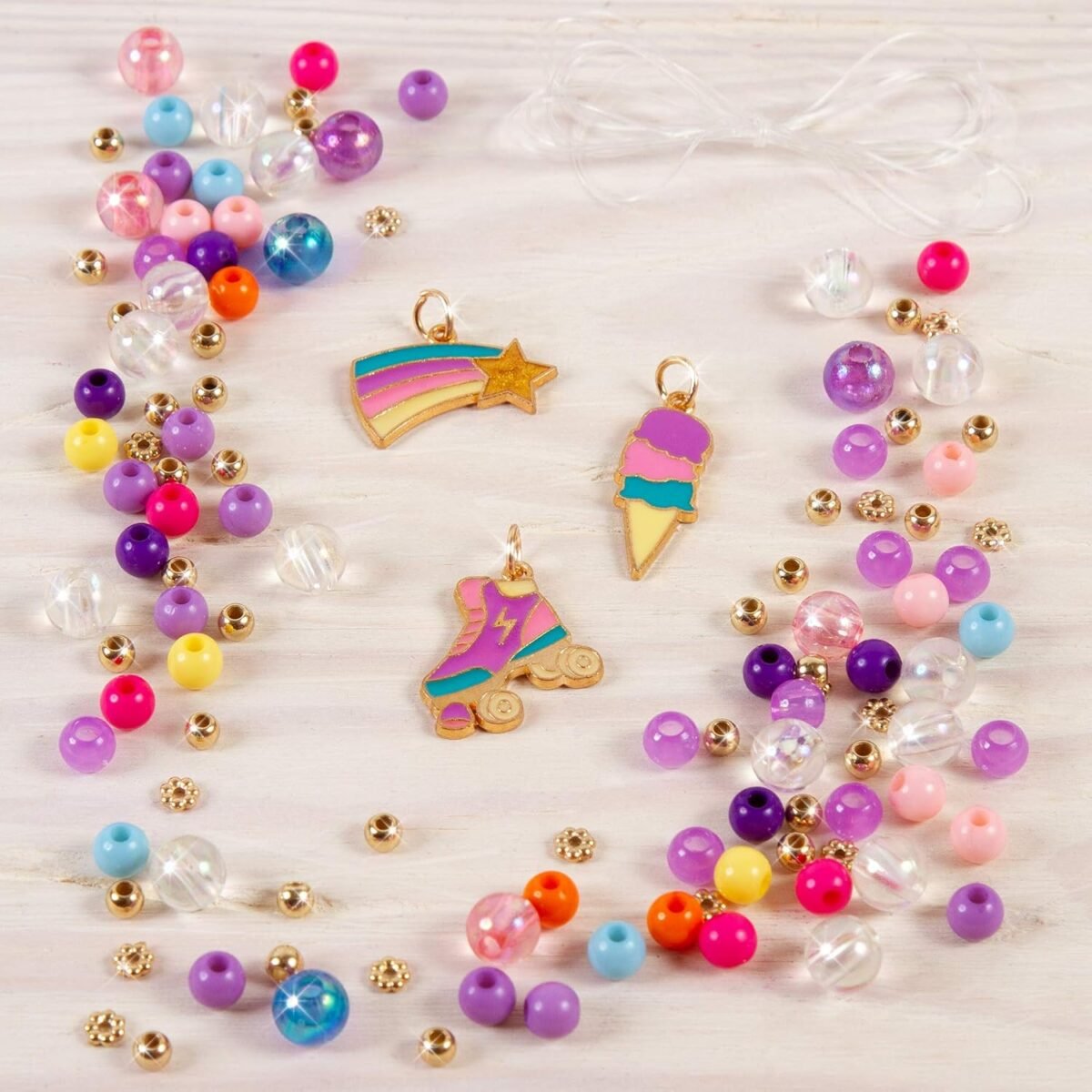 Make It Real Rainbow Dream Jewelry Kit – DIY Colorful Bracelet & Necklace Craft Set for Kids - Image 2