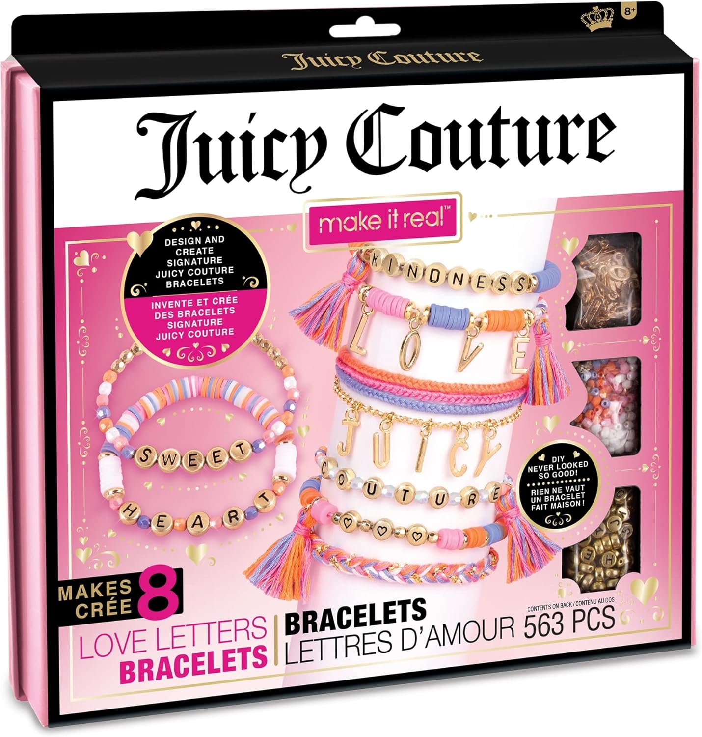81ENU-qV-qL._AC_SL1500_.jpg Juicy Couture Love Letters Bracelets – DIY Charm Bracelet Making Kit for Kids & Tweens - Image 1