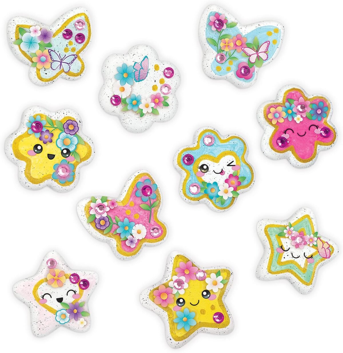 Make It Real Rock Dough Glowing Garden Air-Dry Clay Craft Kit – Glow-In-The-Dark Rock Painting & Molding Set - Image 3