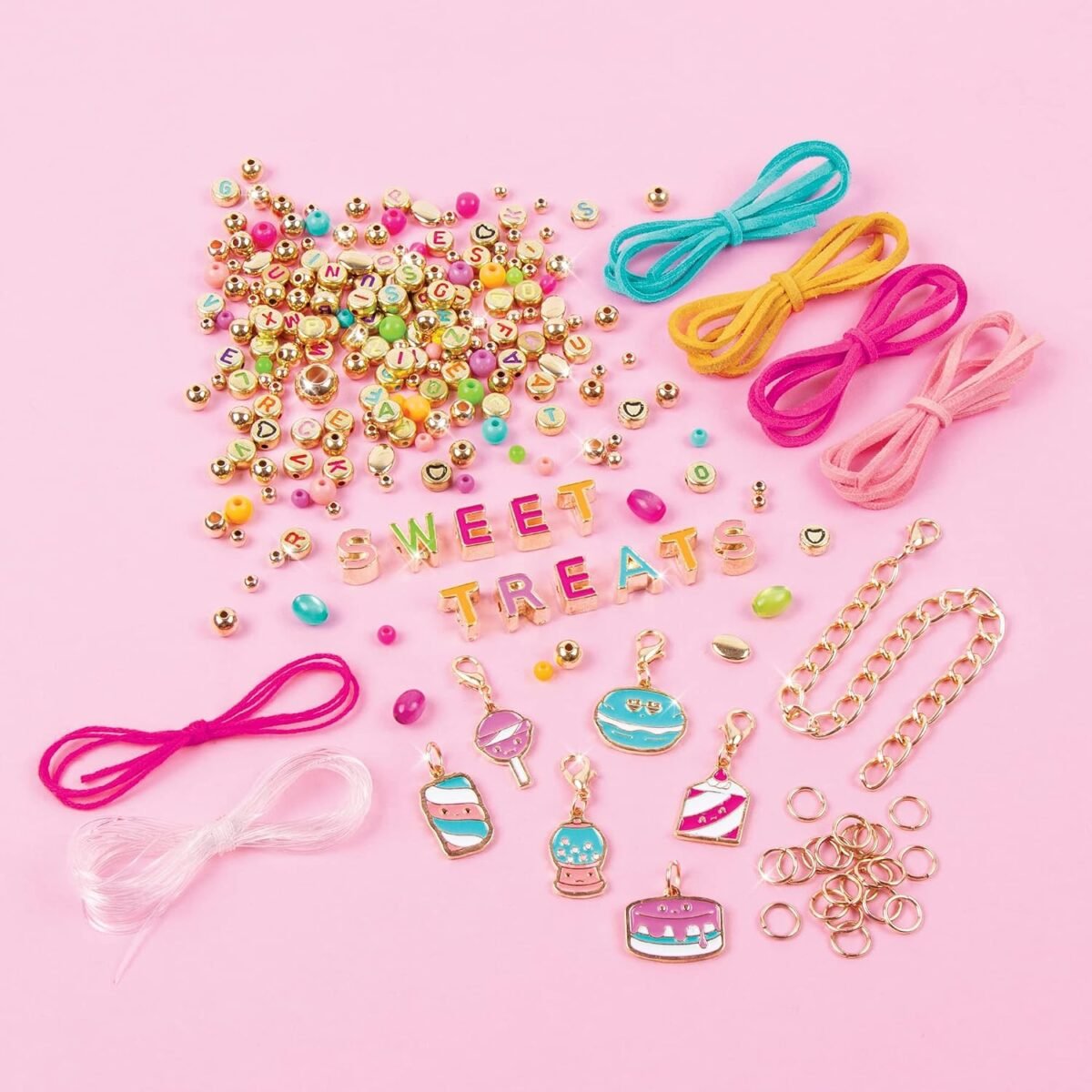 Make It Real Sweet Treats DIY Bracelet Kit – Jewelry Making Craft Set with Colorful Beads & Charms - Image 3