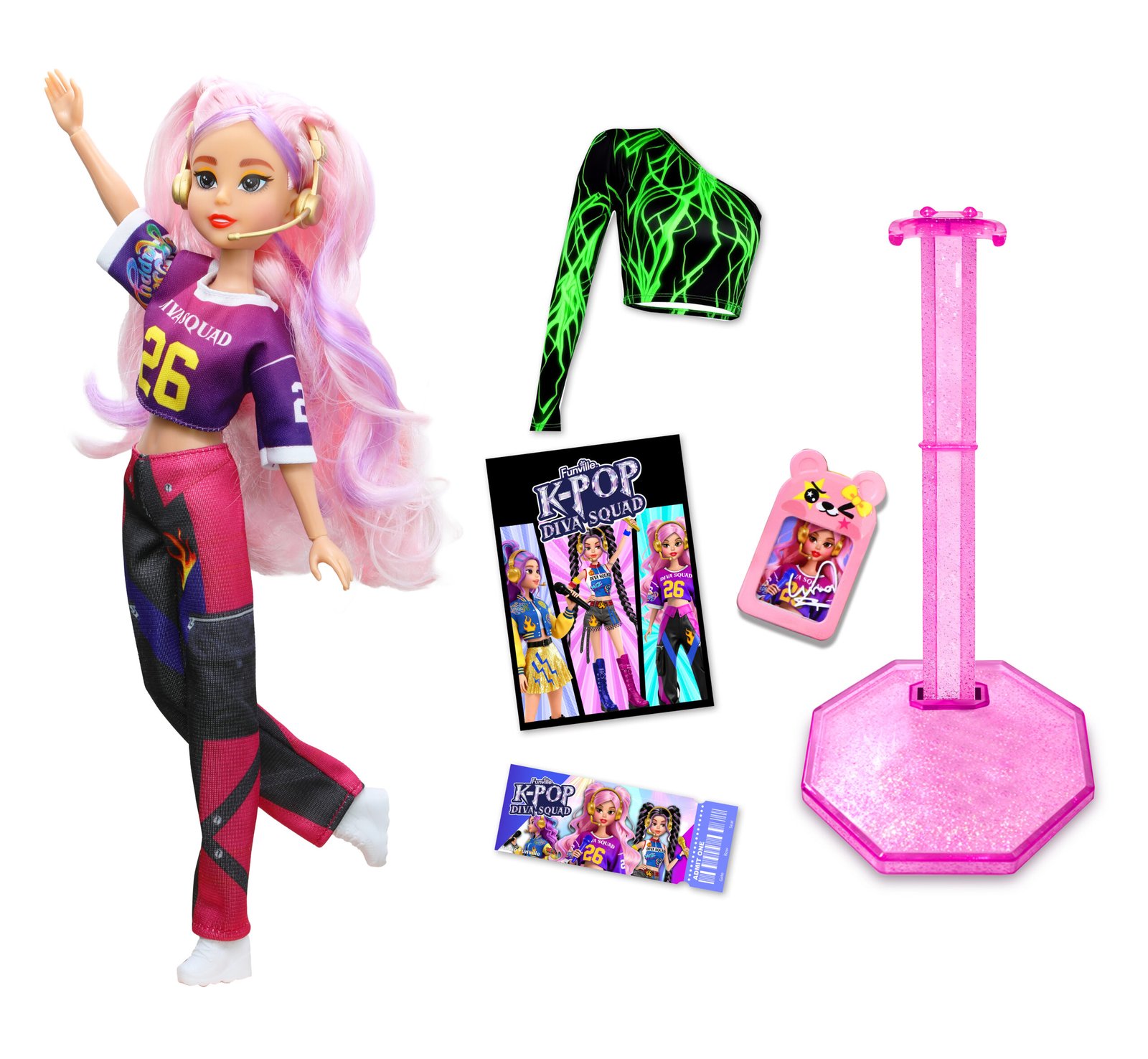 81157 - FV KPop Diva Squad - Luna - accessories - 2026 Luna - K-Pop Diva Squad 11.5-Inch Fashion Doll, Collectible Doll for Kids - Image 1