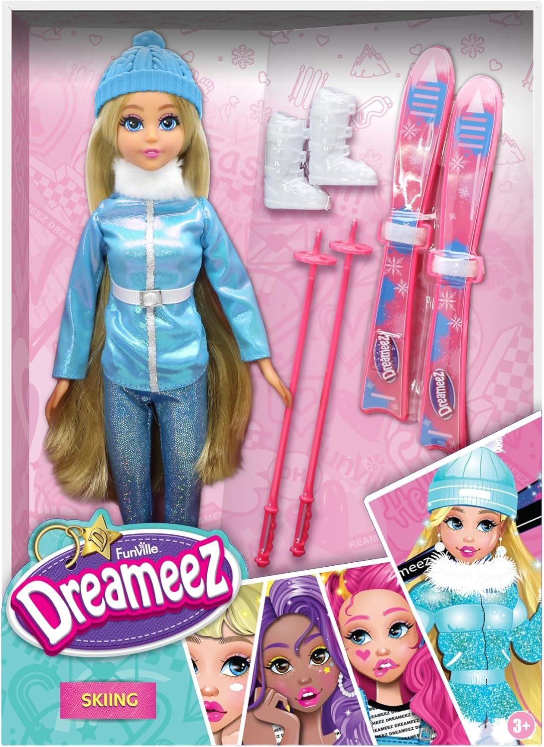 81XSDkuUA9L._AC_SL1500_.jpg Dreameez Ski Set 29 cm, Fashion Doll Winter Sports Pretend Play Set - Image 1